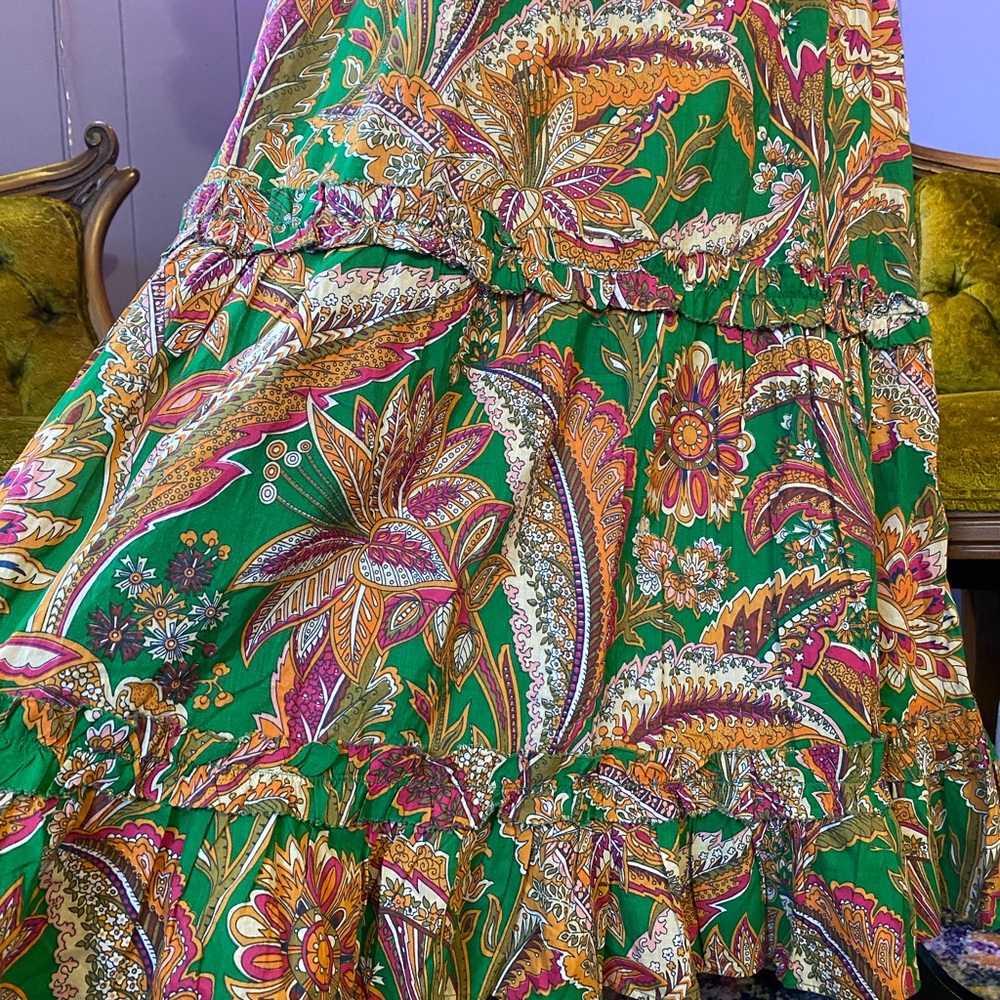 ❌SOLD🏷️House Of Harlow 1960 Boho Luxe Ruffled Floral Maxi Dress - Picture 4 of 11